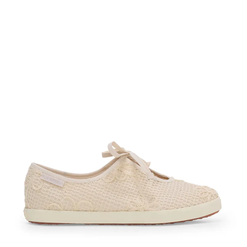 2442 Ballerina Lace Net Flower Crochet - Sneakers - Beige Raw-Off White made by Superga
