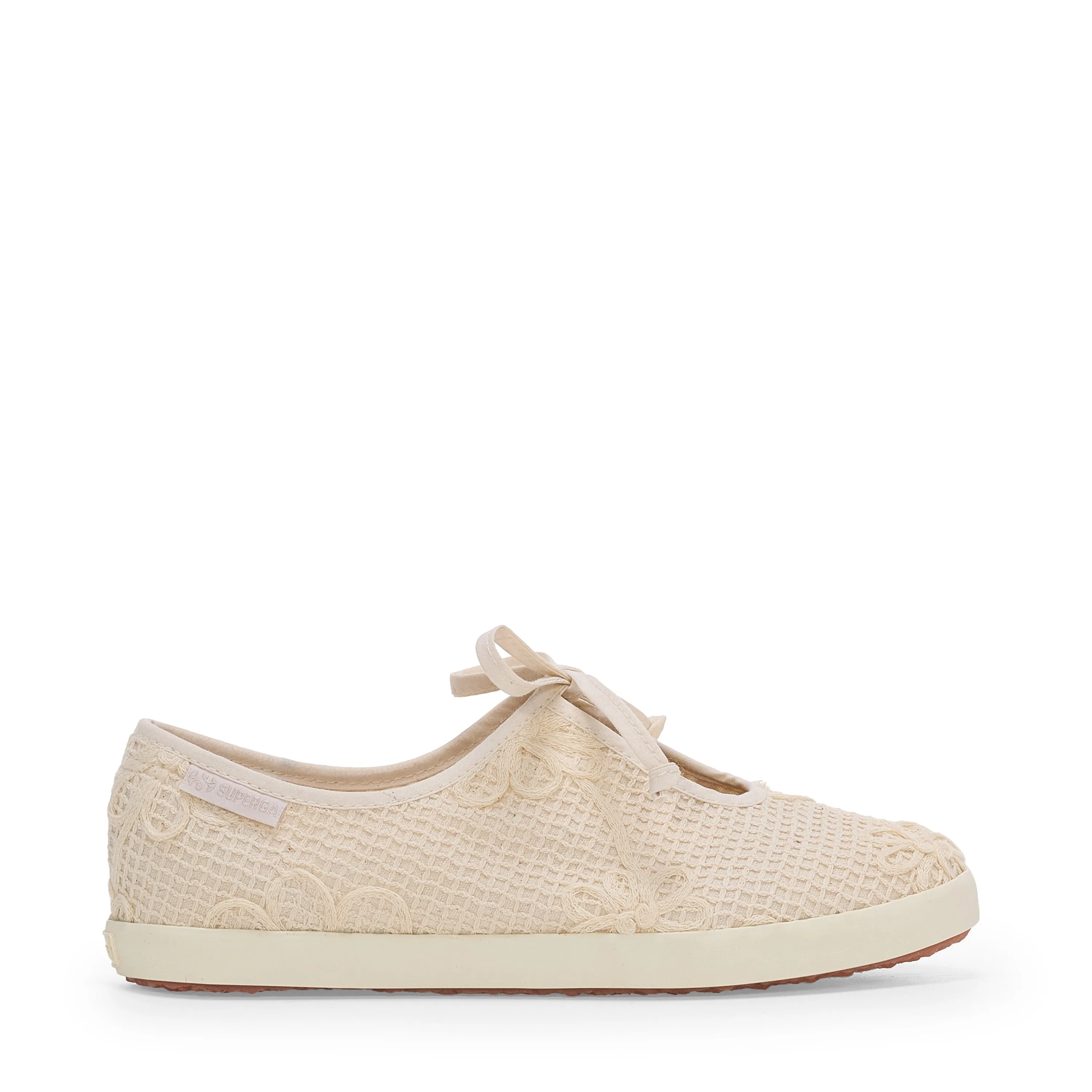 2442 Ballerina Lace Net Flower Crochet - Sneakers - Beige Raw-Off White sold by Superga