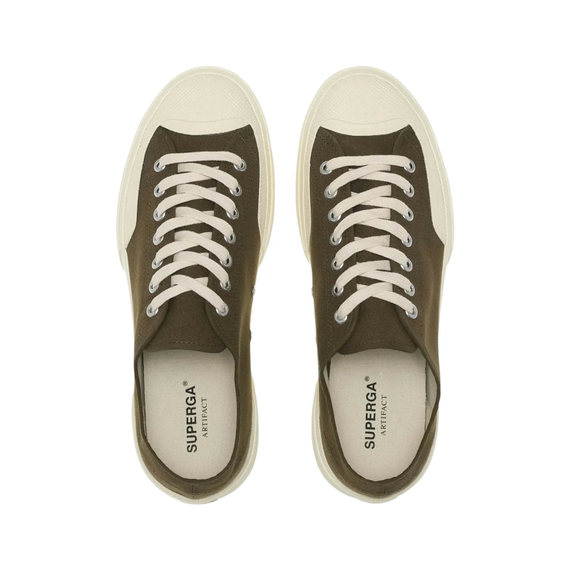 2432 Works Low Cut Cotton Canvas Sneakers - Green Dark Olive Off sold by Superga product image thumbnail 5