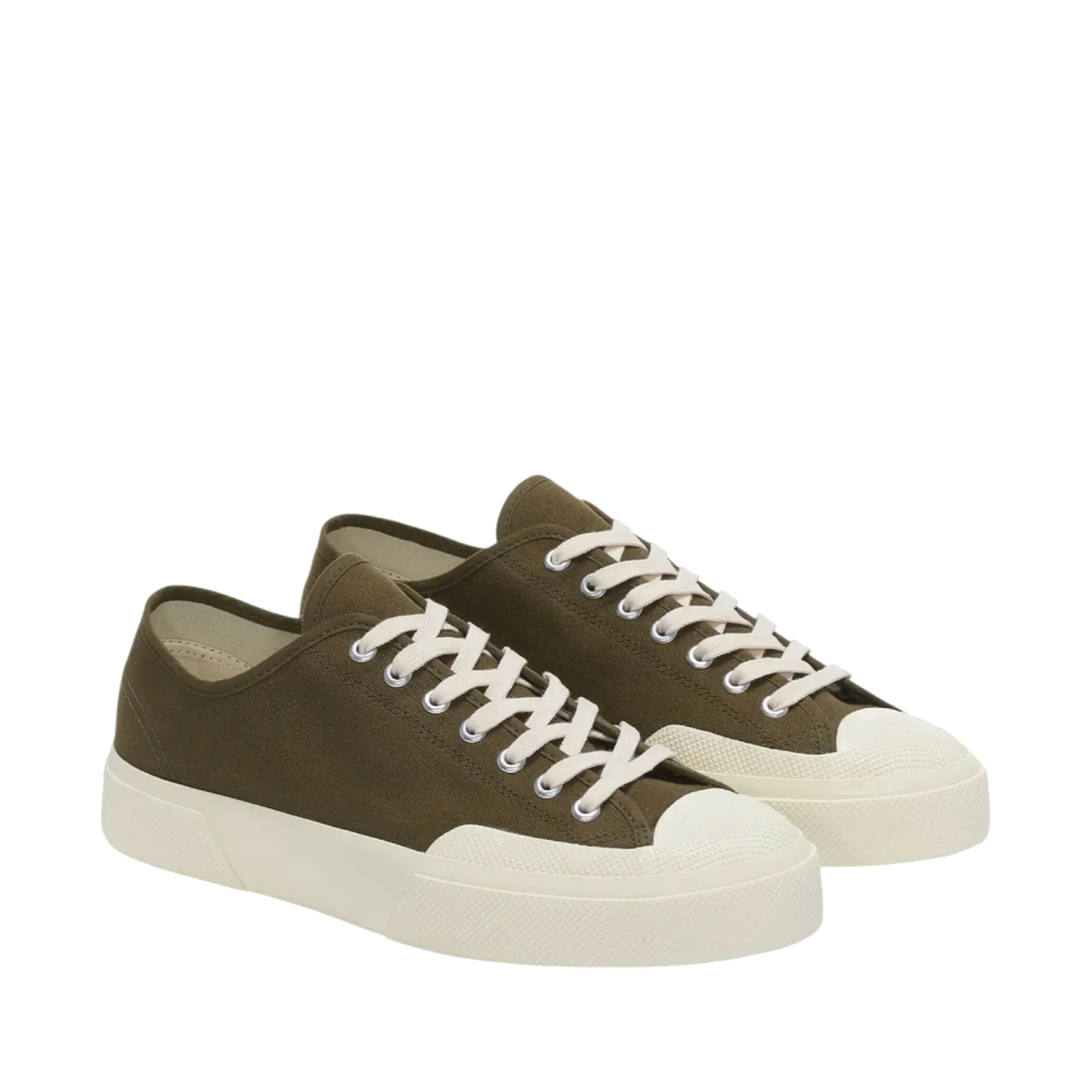 2432 Works Low Cut Cotton Canvas Sneakers - Green Dark Olive Off sold by Superga product image thumbnail 2