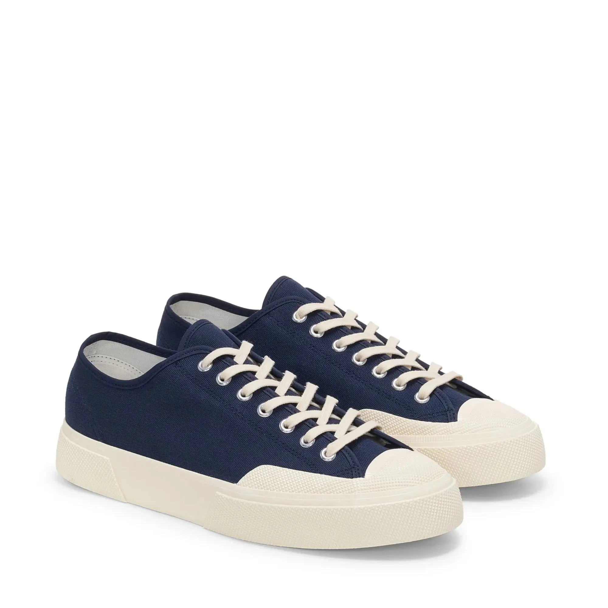 2432 Works Low Cut Cotton Canvas Sneakers - Navy/Off White sold by Superga product image thumbnail 2