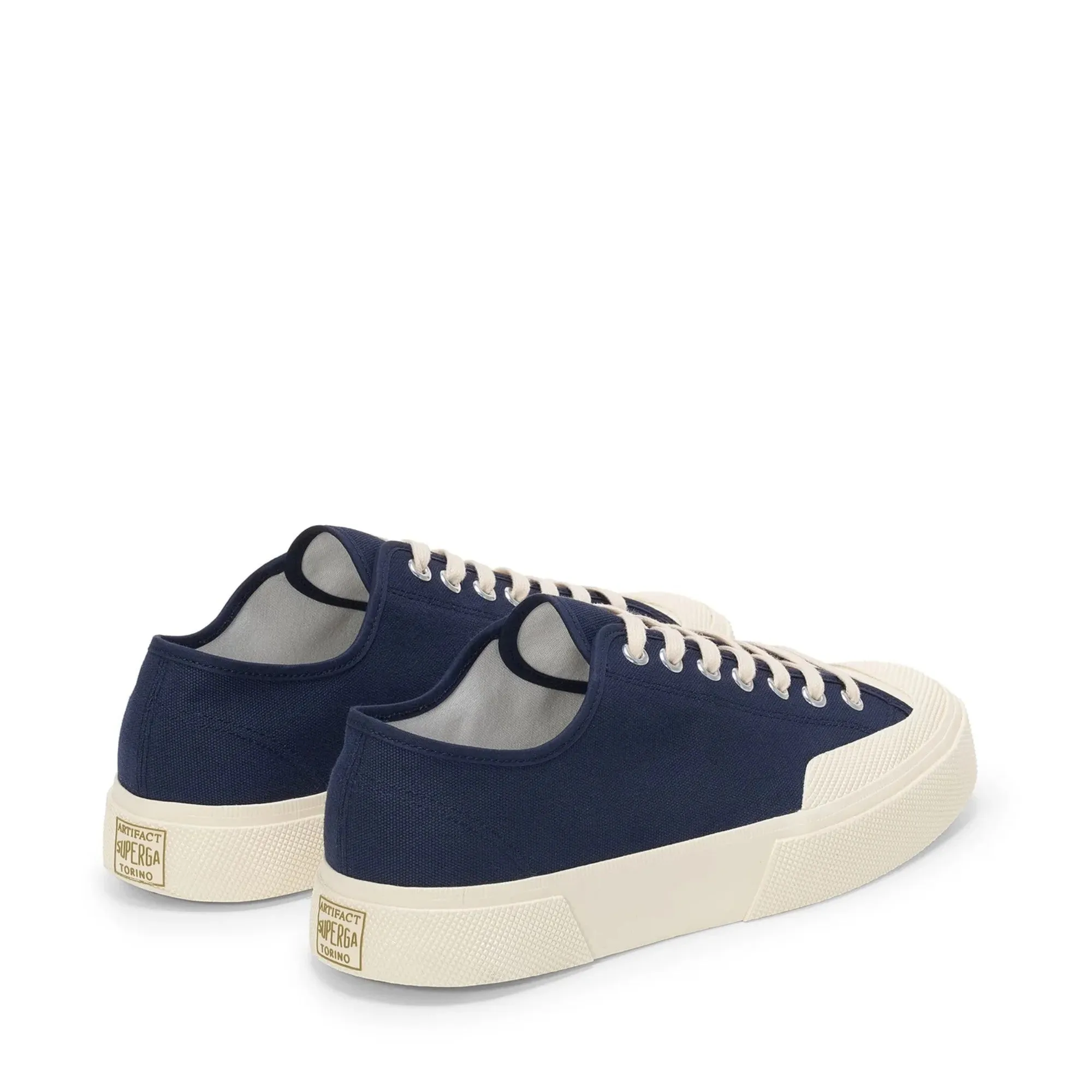 2432 Works Low Cut Cotton Canvas Sneakers - Navy/Off White sold by Superga product image thumbnail 3