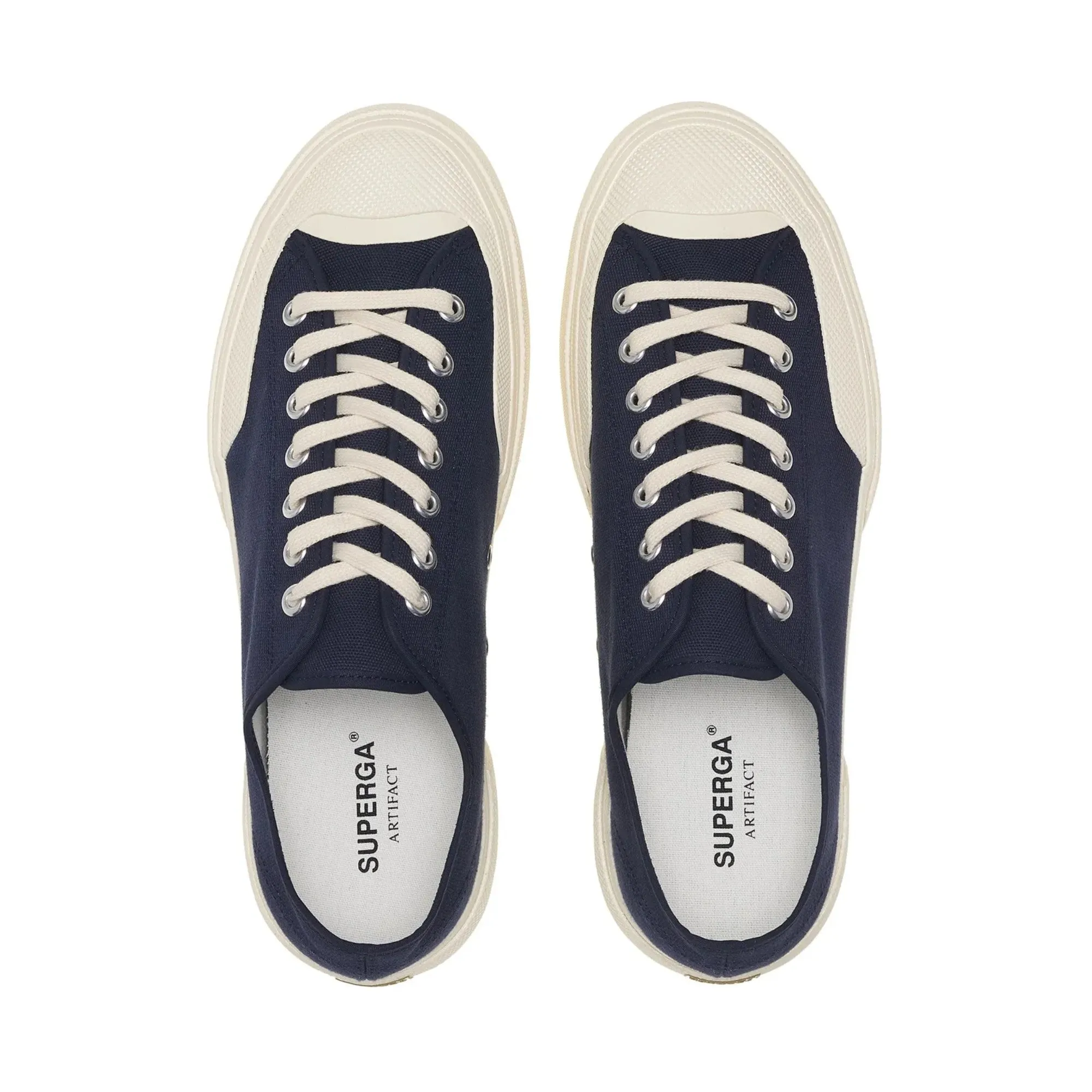 2432 Works Low Cut Cotton Canvas Sneakers - Navy/Off White sold by Superga product image thumbnail 4