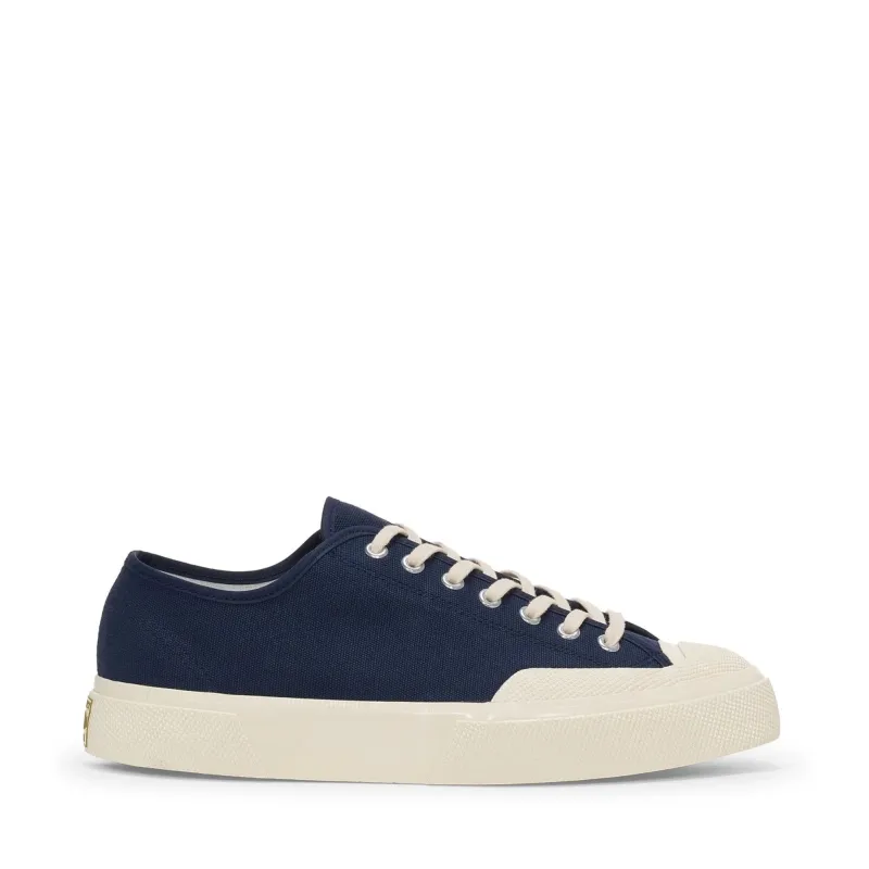2432 Works Low Cut Cotton Canvas Sneakers - Navy/Off White made by Superga