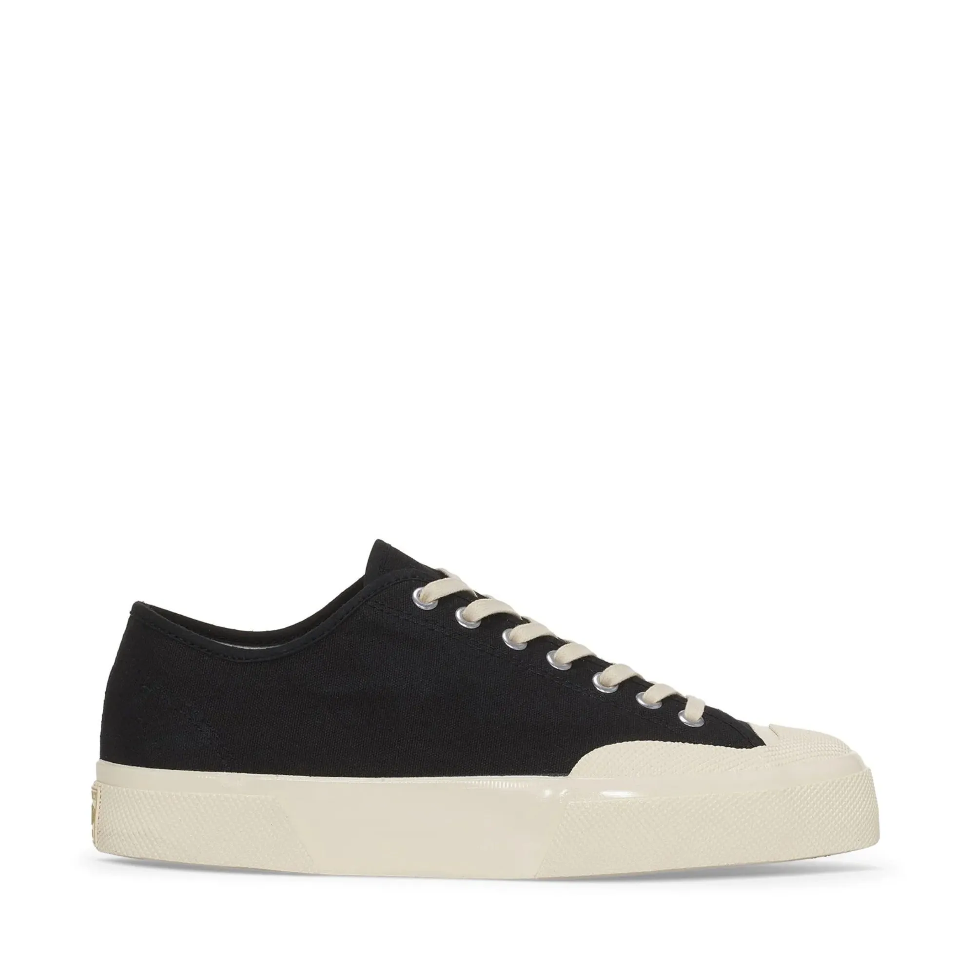 2432 Works Low Cut Cotton Canvas - Black/Off White sold by Superga