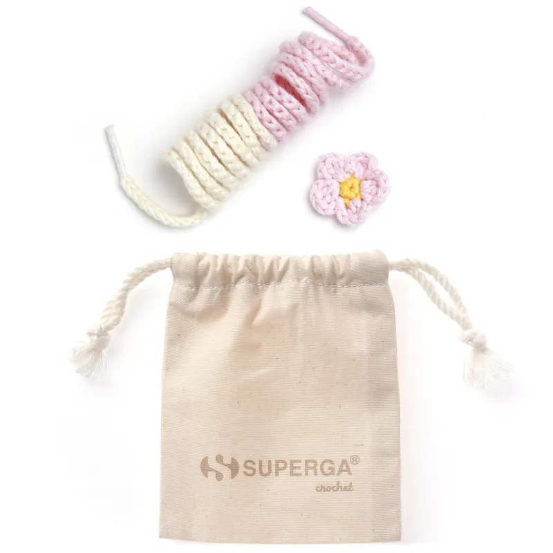 Crochet Pin Flower Set - White Avorio-Pink-Yellow made by Superga