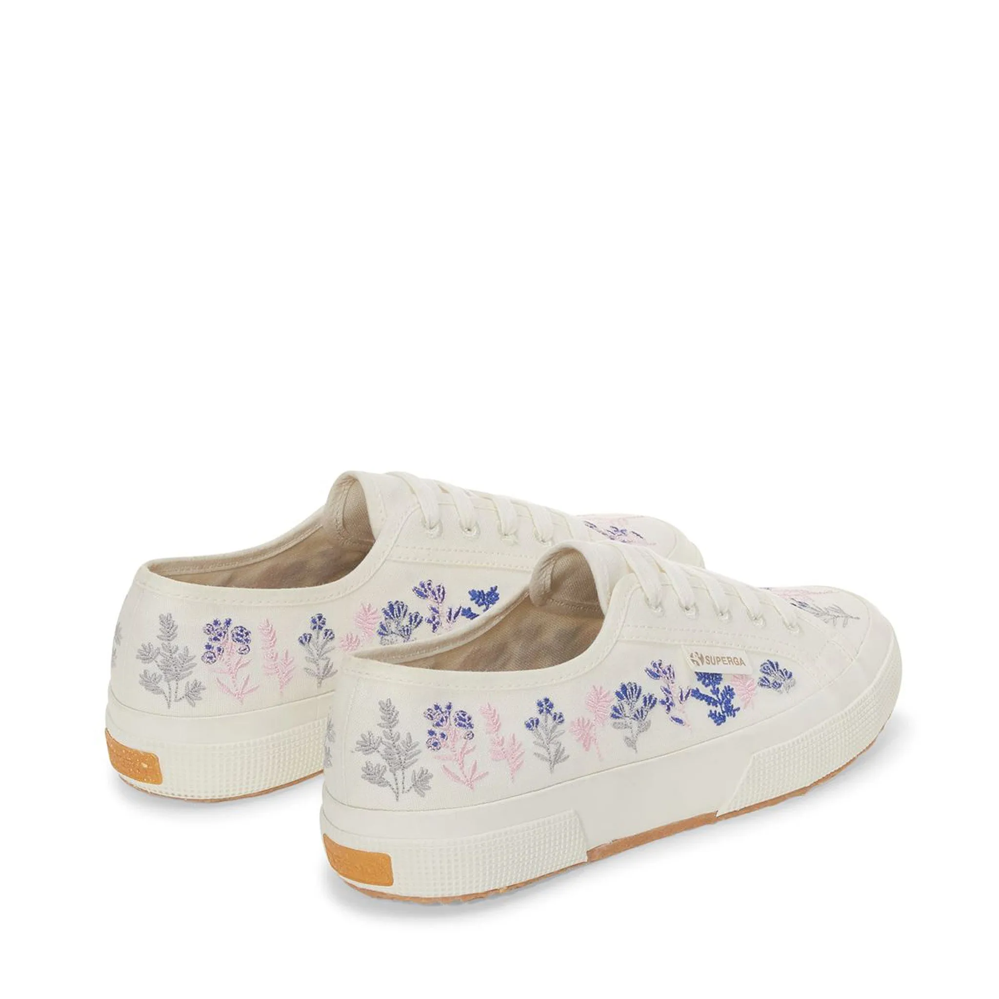 2750 Organic Flowers Embroidery Sneakers - White Avorio Blue Pink sold by Superga product image thumbnail 3