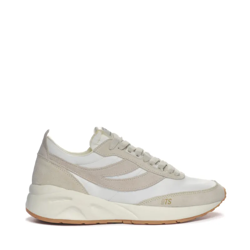 4089 Training 9Ts Slim Suede Sneakers - White Avorio Beige Lt Gum sold by Superga