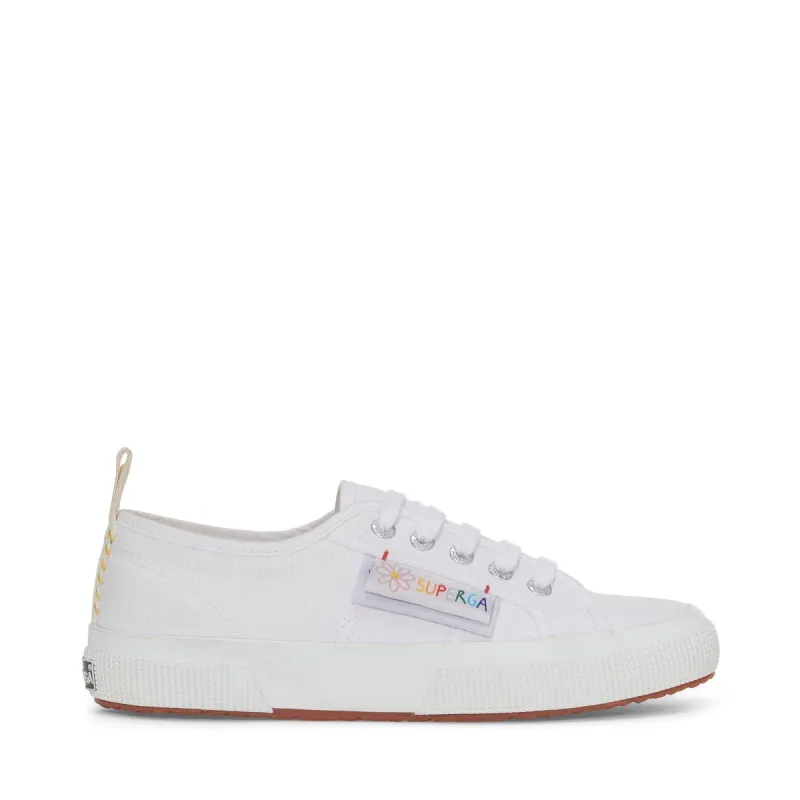 2750 Happy Label Sneakers - White Multicolor Flower Label sold by Superga