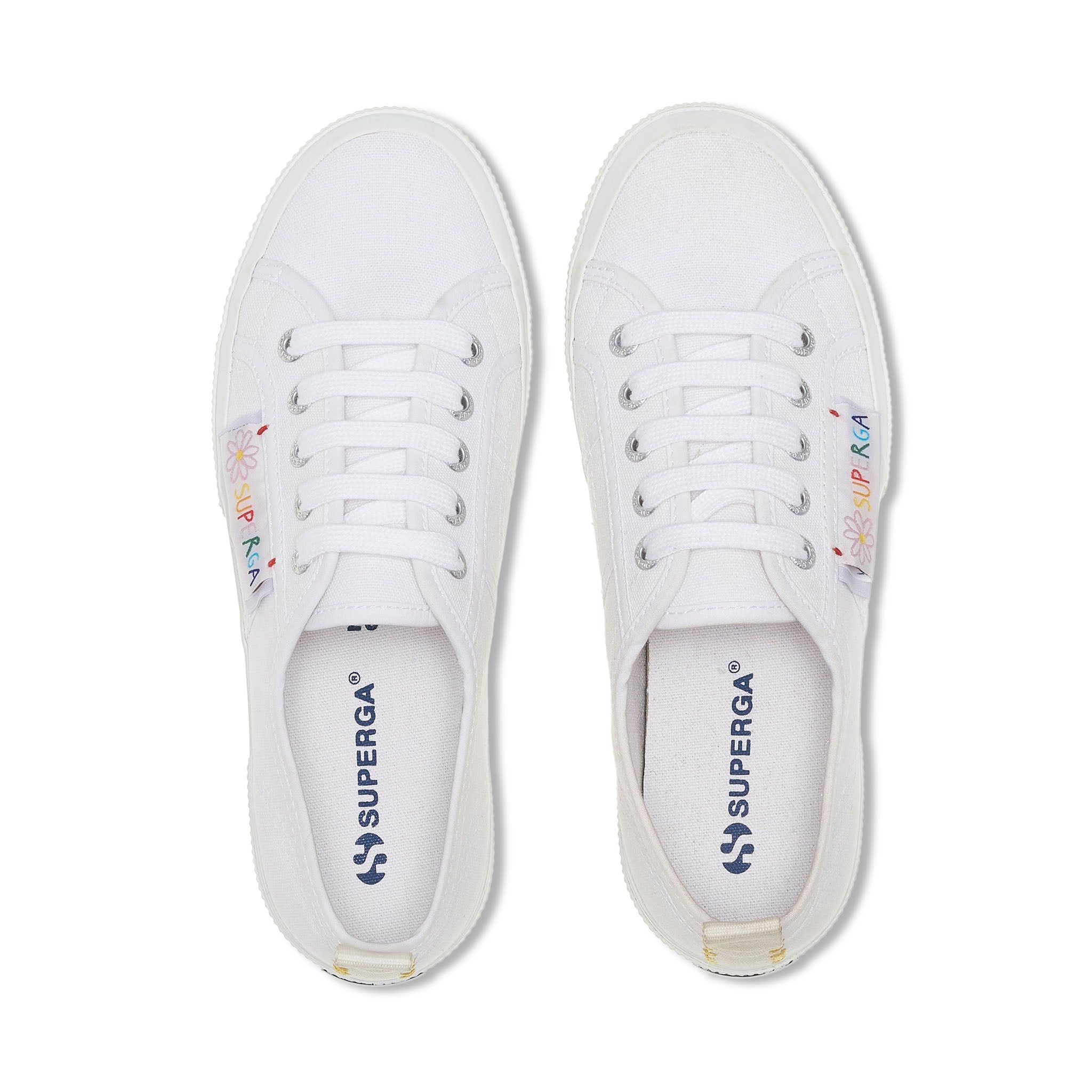 2750 Happy Label Sneakers - White Multicolor Flower Label sold by Superga product image thumbnail 4