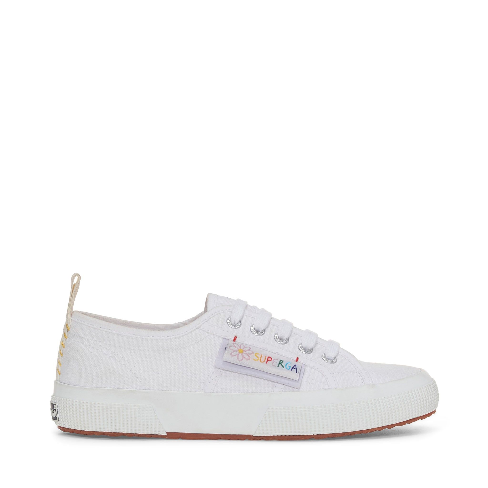 2750 Happy Label Sneakers - White Multicolor Flower Label sold by Superga