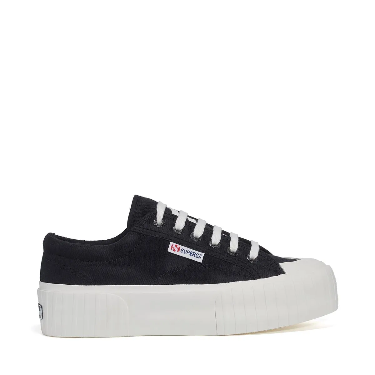2631 Stripe Platform Sneakers - Black sold by Superga