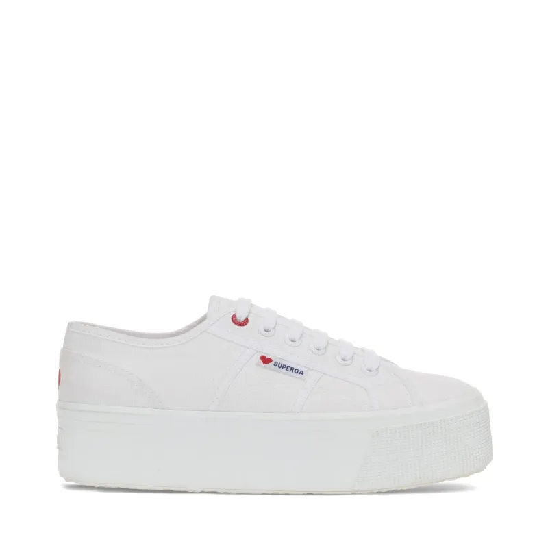 2790 Little Hearts Embroidery Sneakers - White sold by Superga
