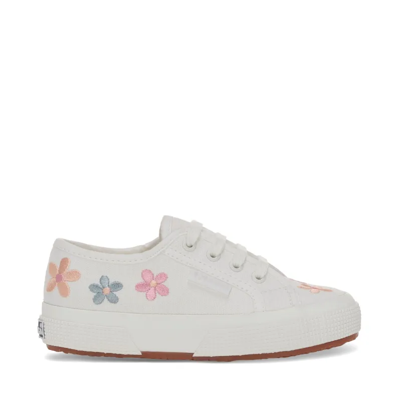 2750 Kids Embroidery Flowers Sneakers - White Floral sold by Superga