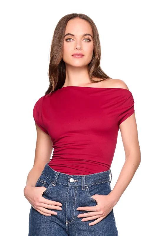 one arm slight off shoulder sold by Susana Monaco