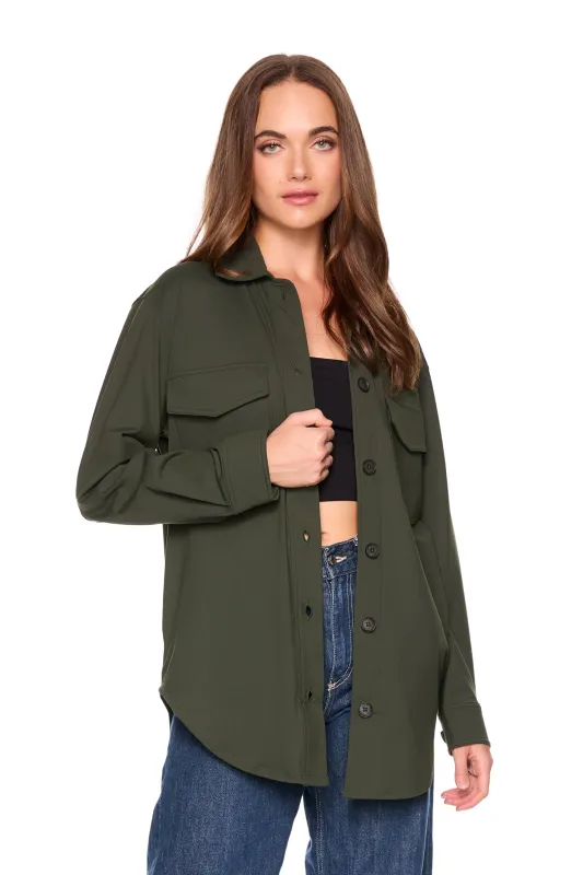 knit shirt pocket jacket hunter sold by Susana Monaco