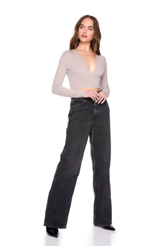 vneck long sleeve top sold by Susana Monaco