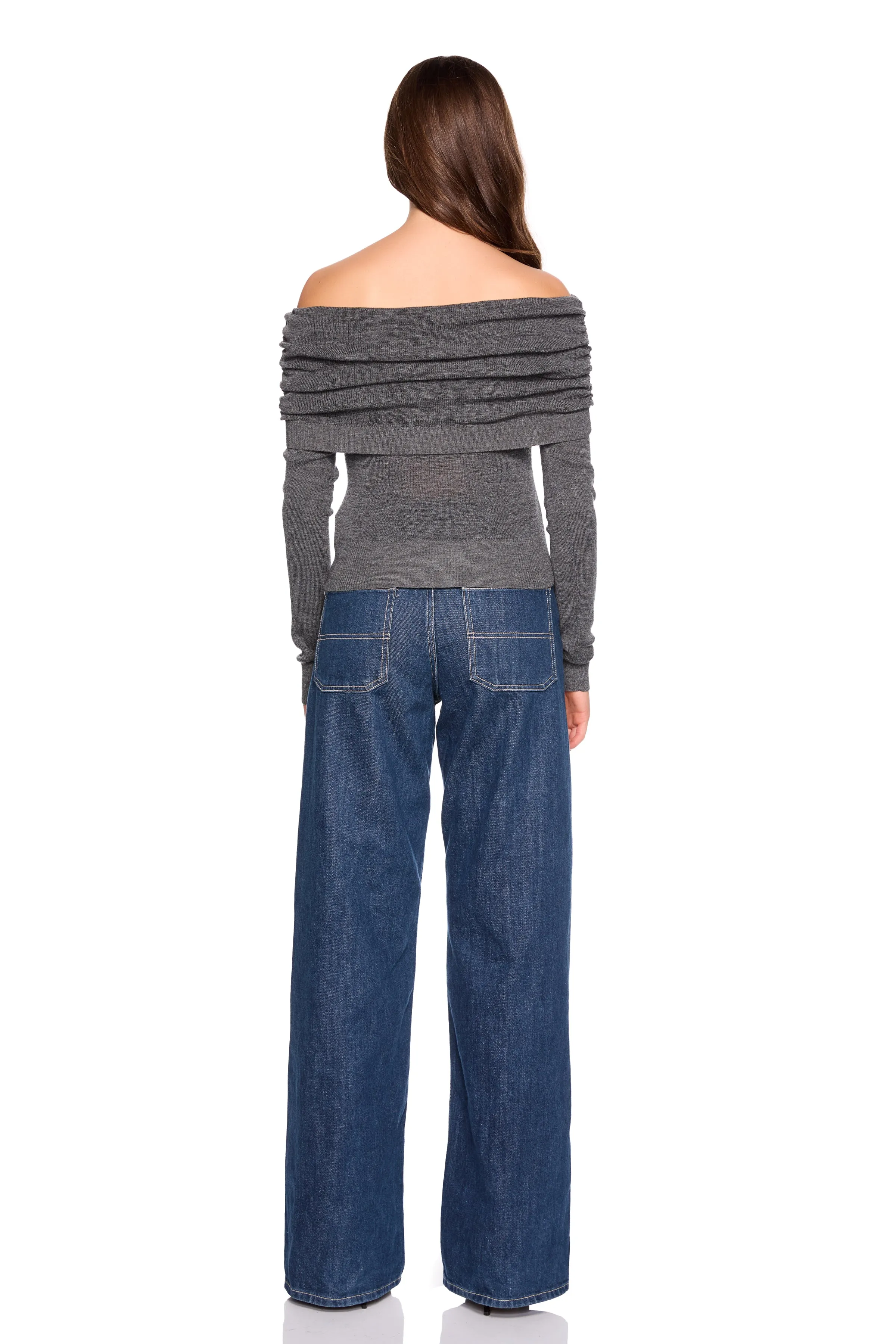 light merino off shoulder sweater sold by Susana Monaco product image thumbnail 3