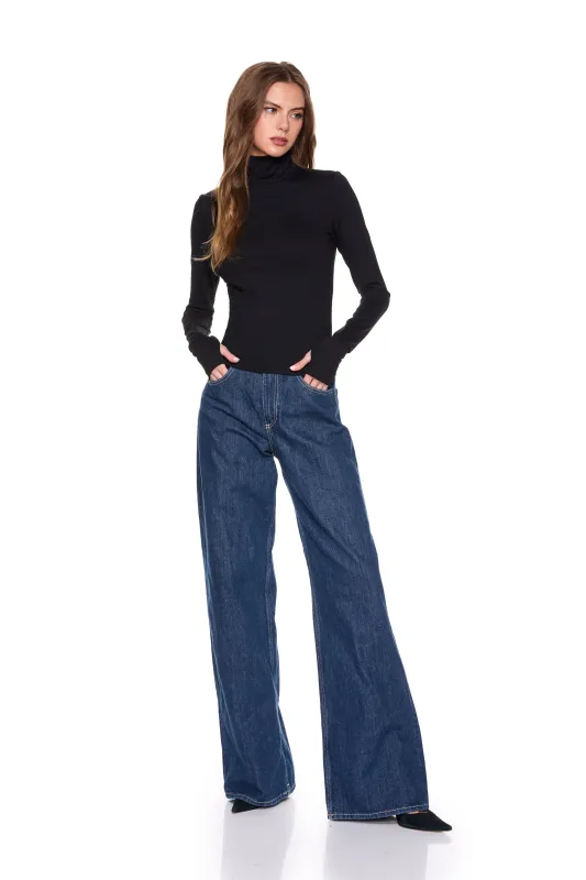 mock neck long sleeve with thumbholes sold by Susana Monaco