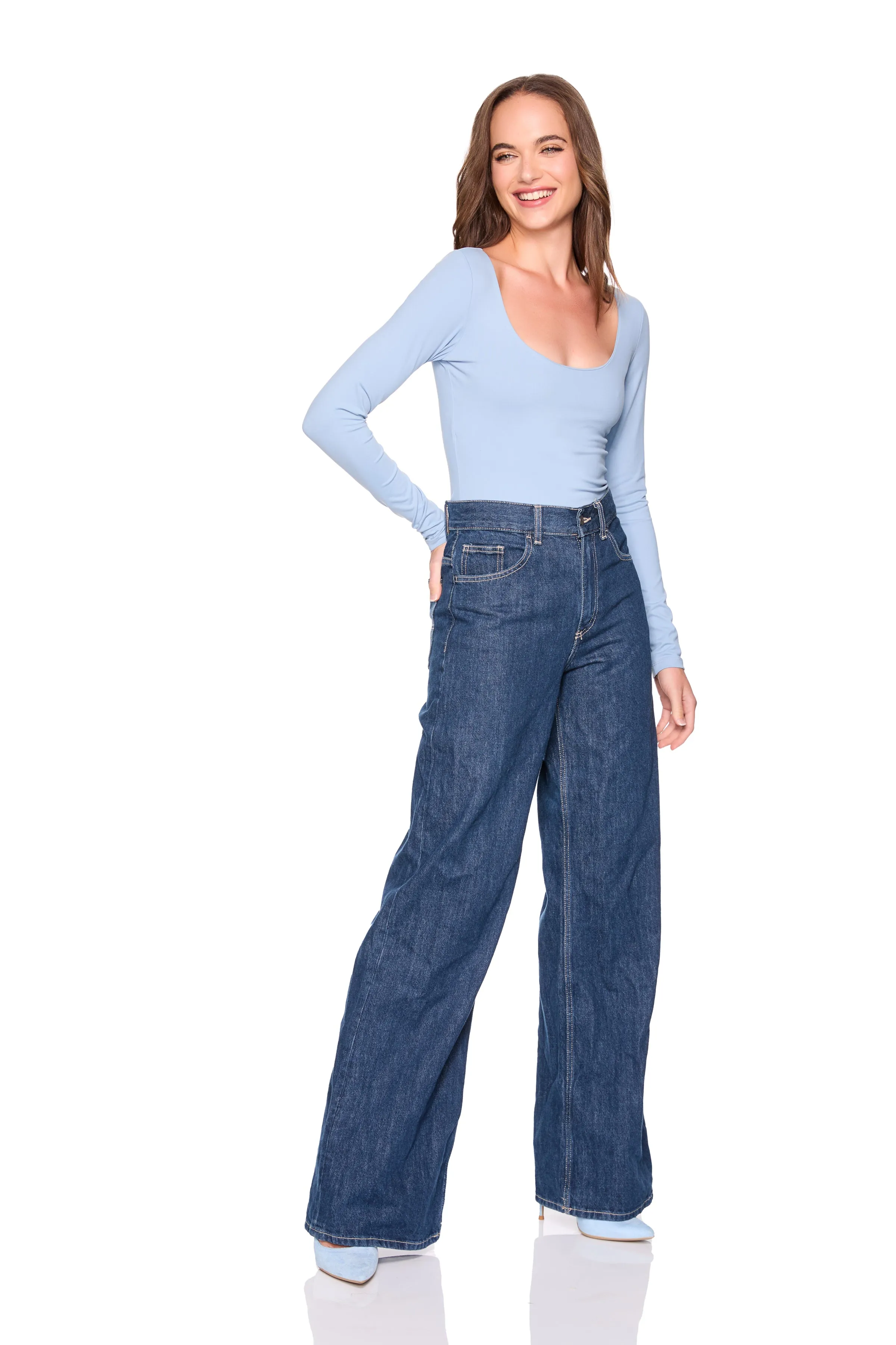 essential scoop front long lseeve top sold by Susana Monaco product image thumbnail 4
