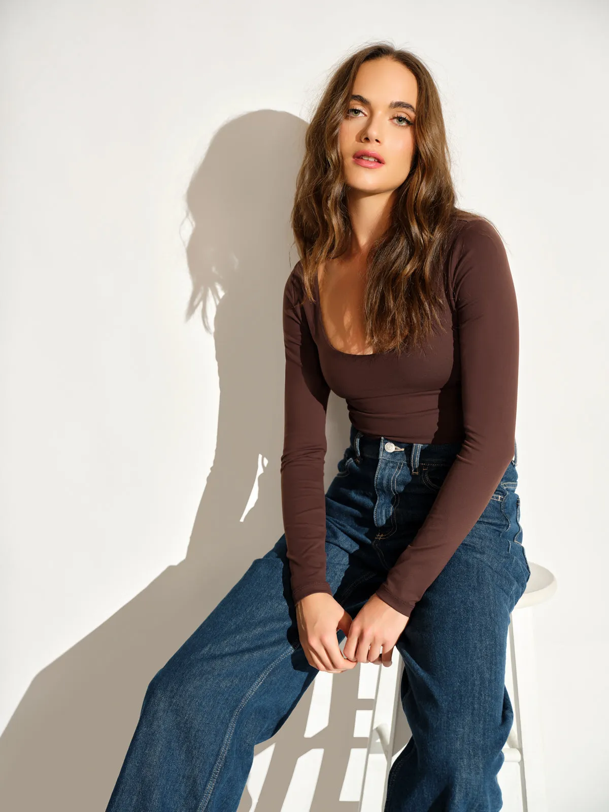 essential scoop front long lseeve top sold by Susana Monaco product image thumbnail 5