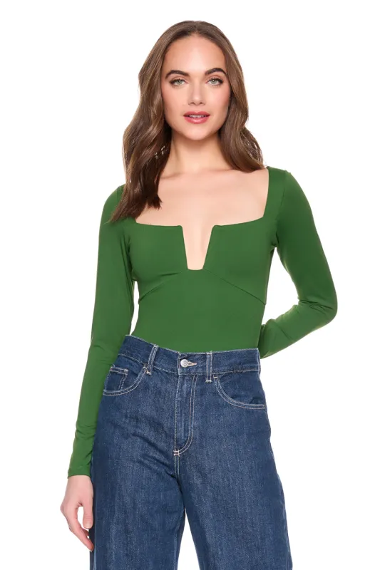 square wire long sleeve top sold by Susana Monaco