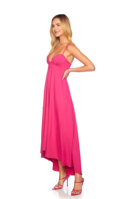 sweetheart string high low dress made by Susana Monaco