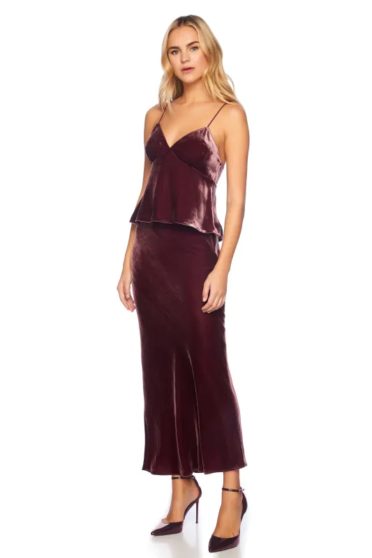 velvet silk bias skirt sold by Susana Monaco