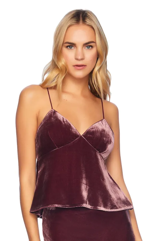 velvet silk bias string top sold by Susana Monaco