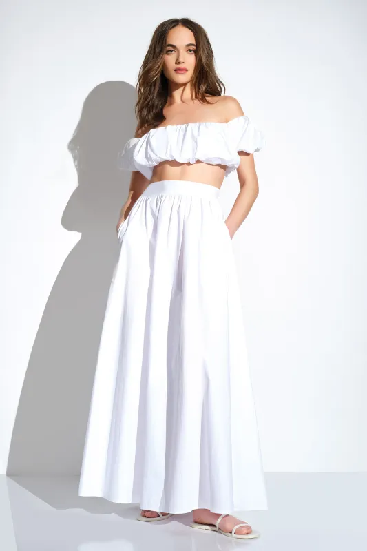 poplin gathered crop top sold by Susana Monaco