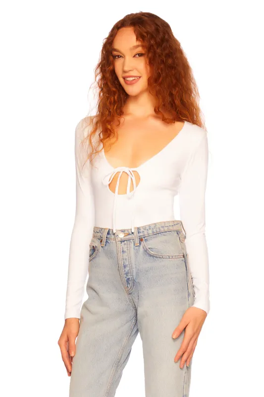 tie circle long sleeve top sold by Susana Monaco