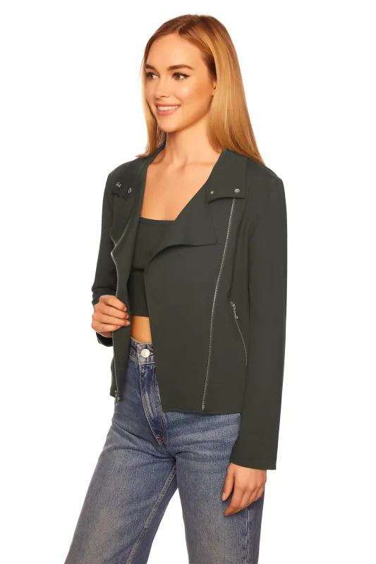 knit moto jacket hunter sold by Susana Monaco