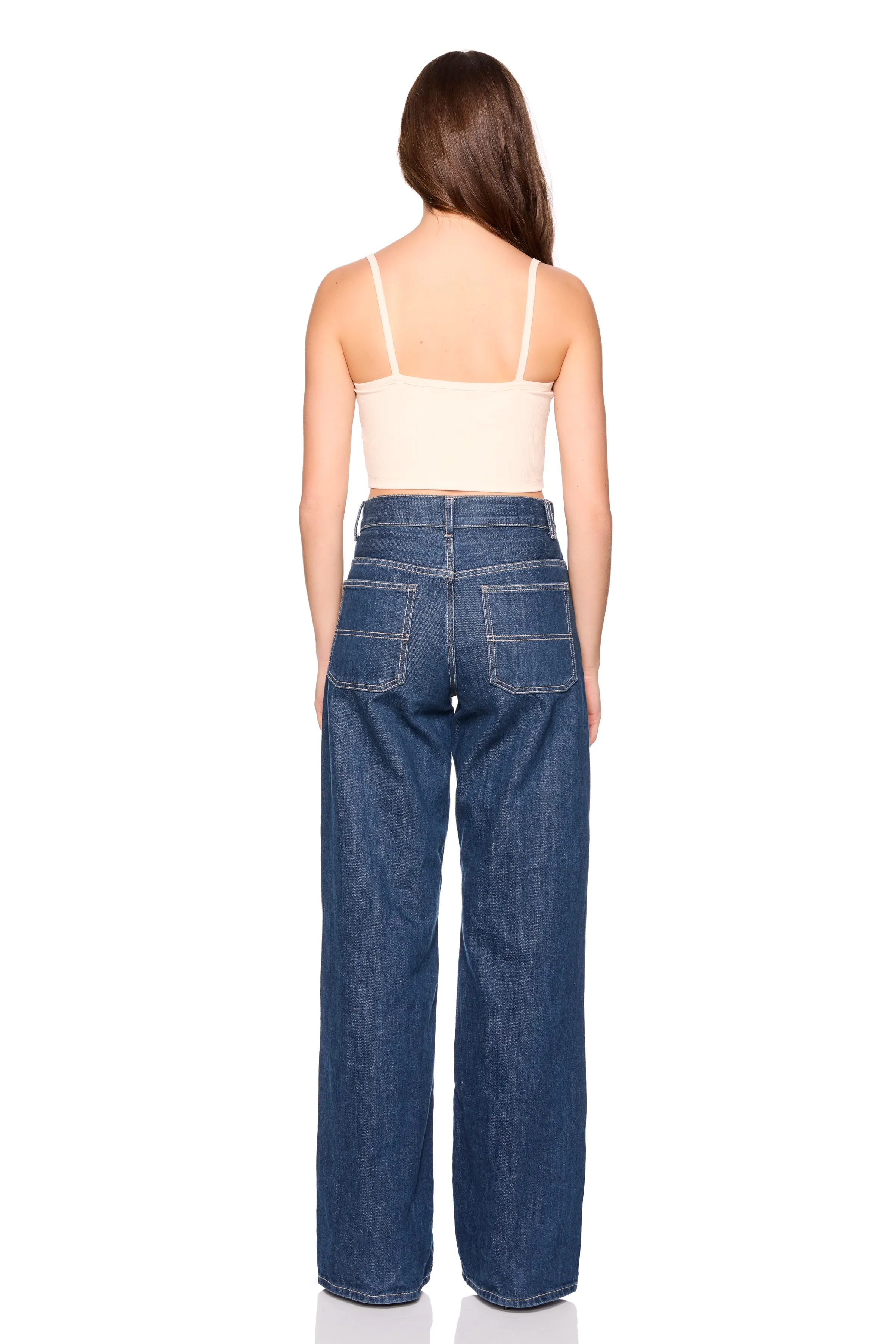 rib string crop top sold by Susana Monaco product image thumbnail 4