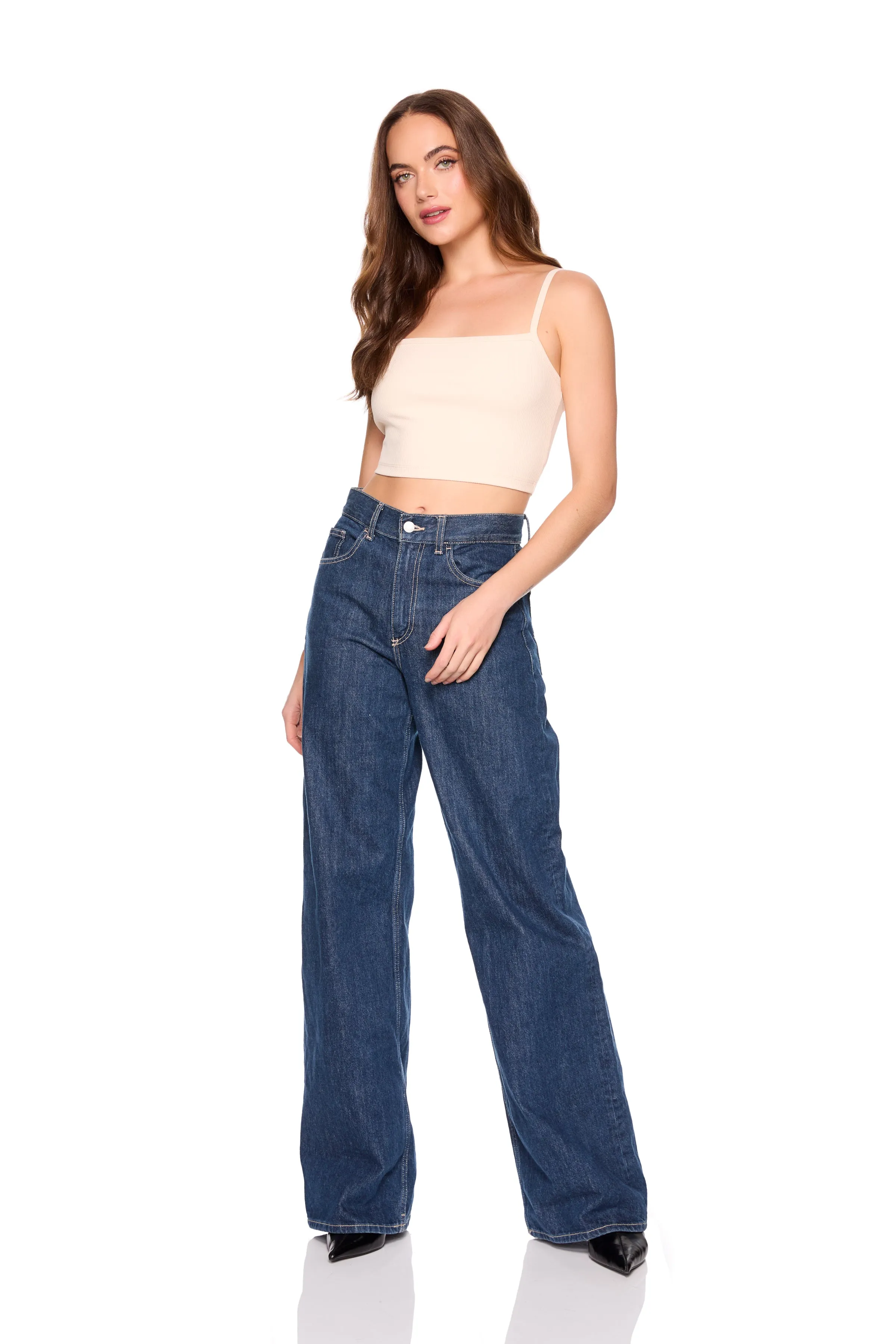 rib string crop top sold by Susana Monaco