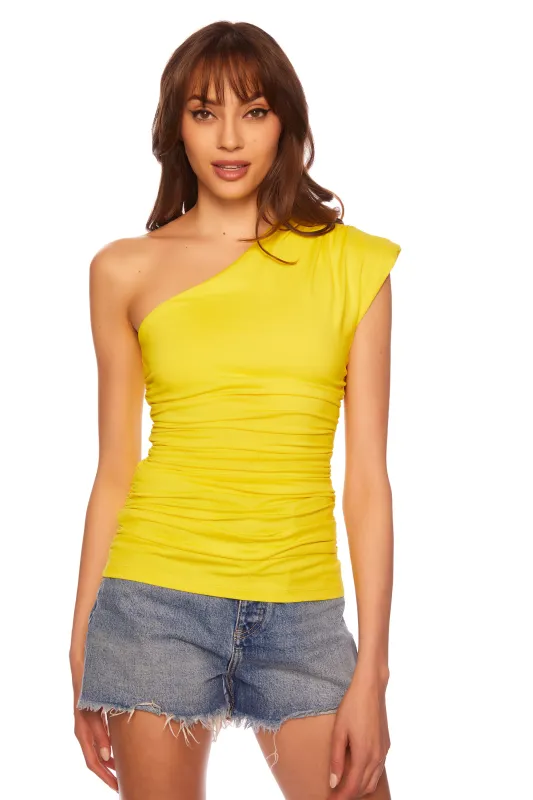 one arm gather top sold by Susana Monaco