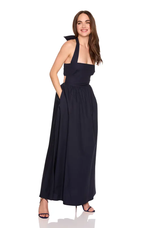poplin tie halter dress made by Susana Monaco