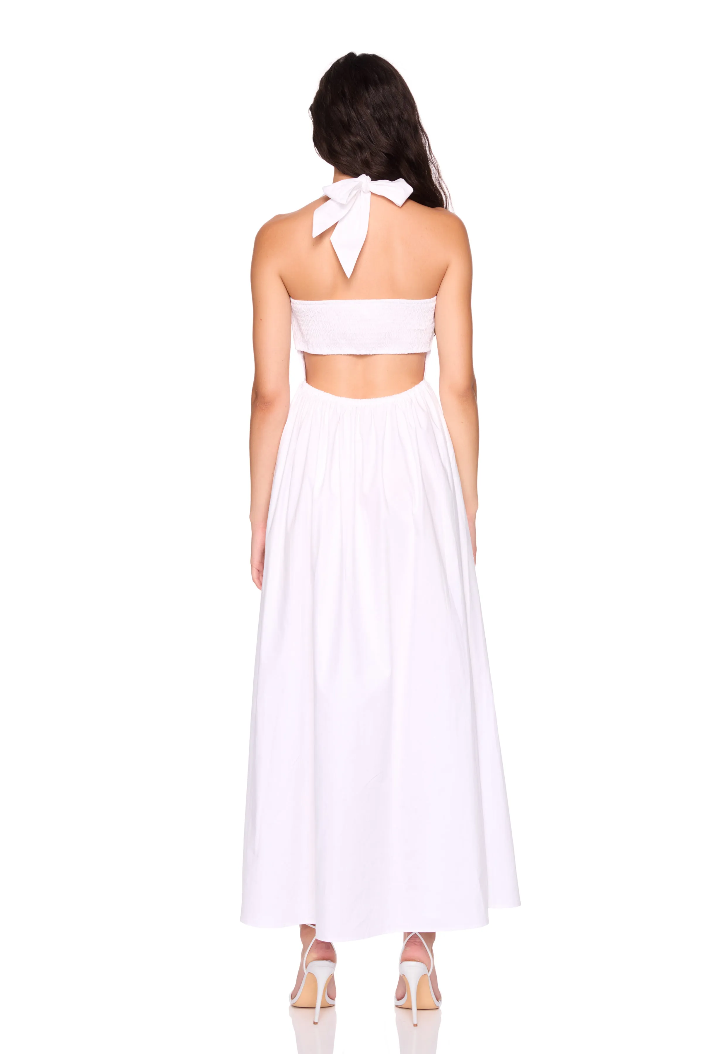 poplin tie halter dress sold by Susana Monaco product image thumbnail 5