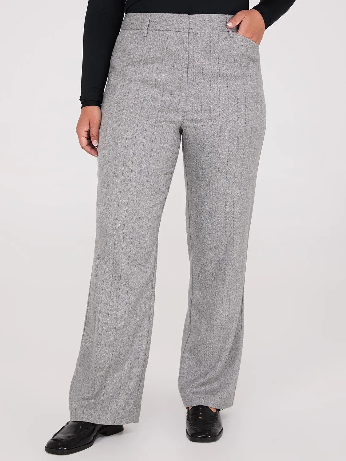 Pinstripe Straight Leg Pants sold by Suzy Shier product image thumbnail 2