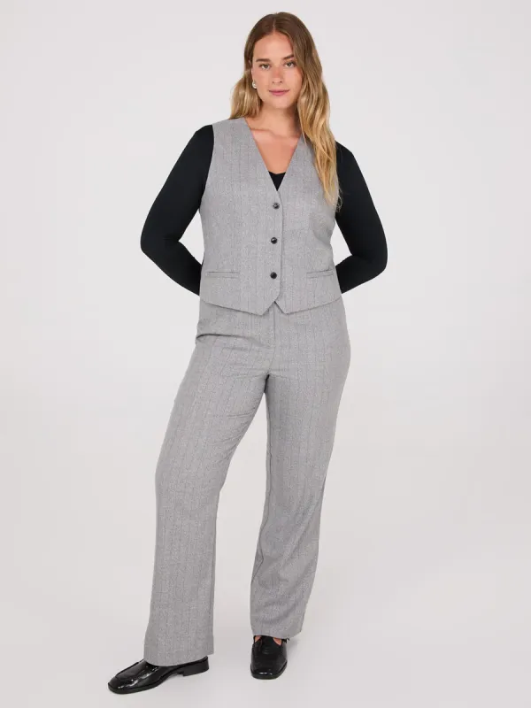 Pinstripe Straight Leg Pants sold by Suzy Shier