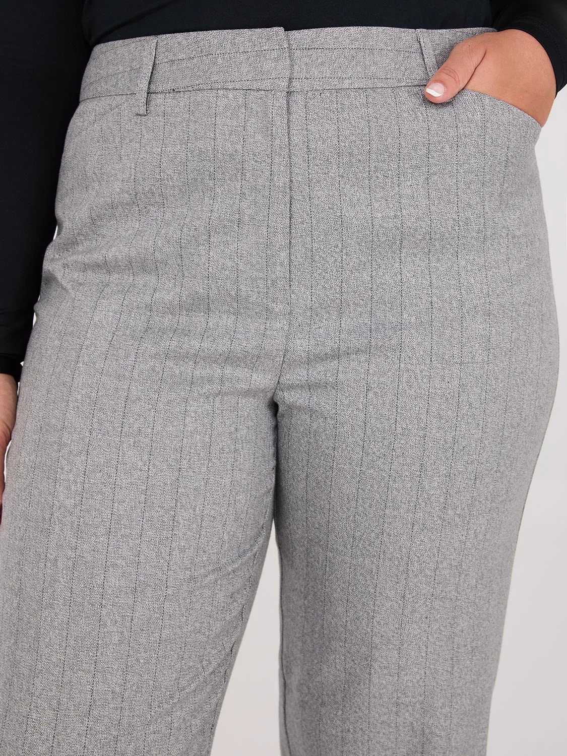 Pinstripe Straight Leg Pants sold by Suzy Shier product image thumbnail 4