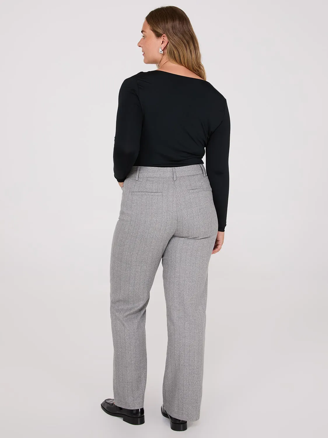 Pinstripe Straight Leg Pants sold by Suzy Shier product image thumbnail 5
