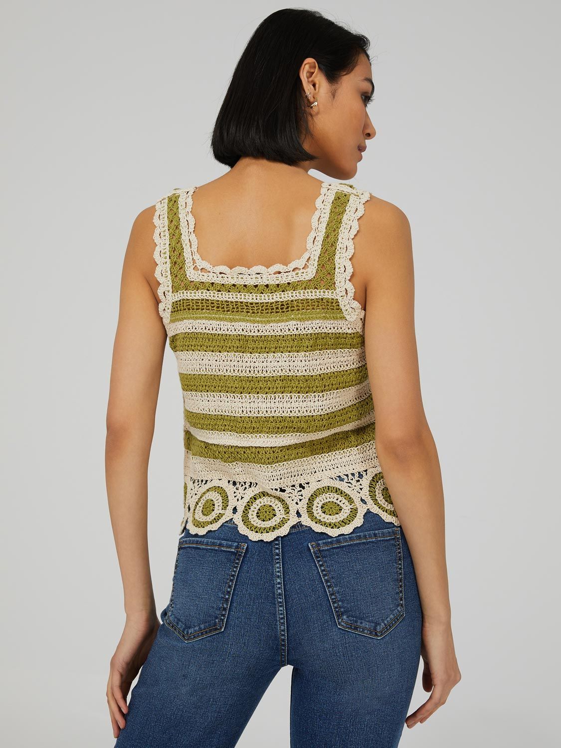Sleeveless Square Neck Crochet Top sold by Suzy Shier product image thumbnail 5