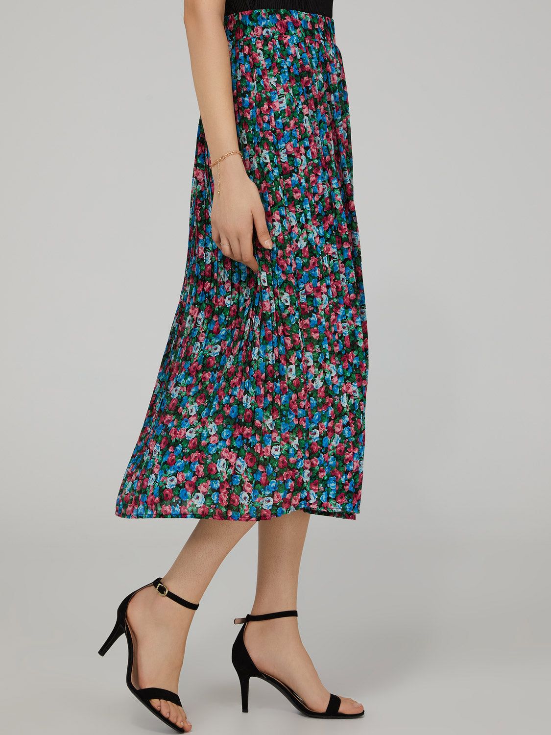 Floral Pleated Midi Skirt sold by Suzy Shier product image thumbnail 3