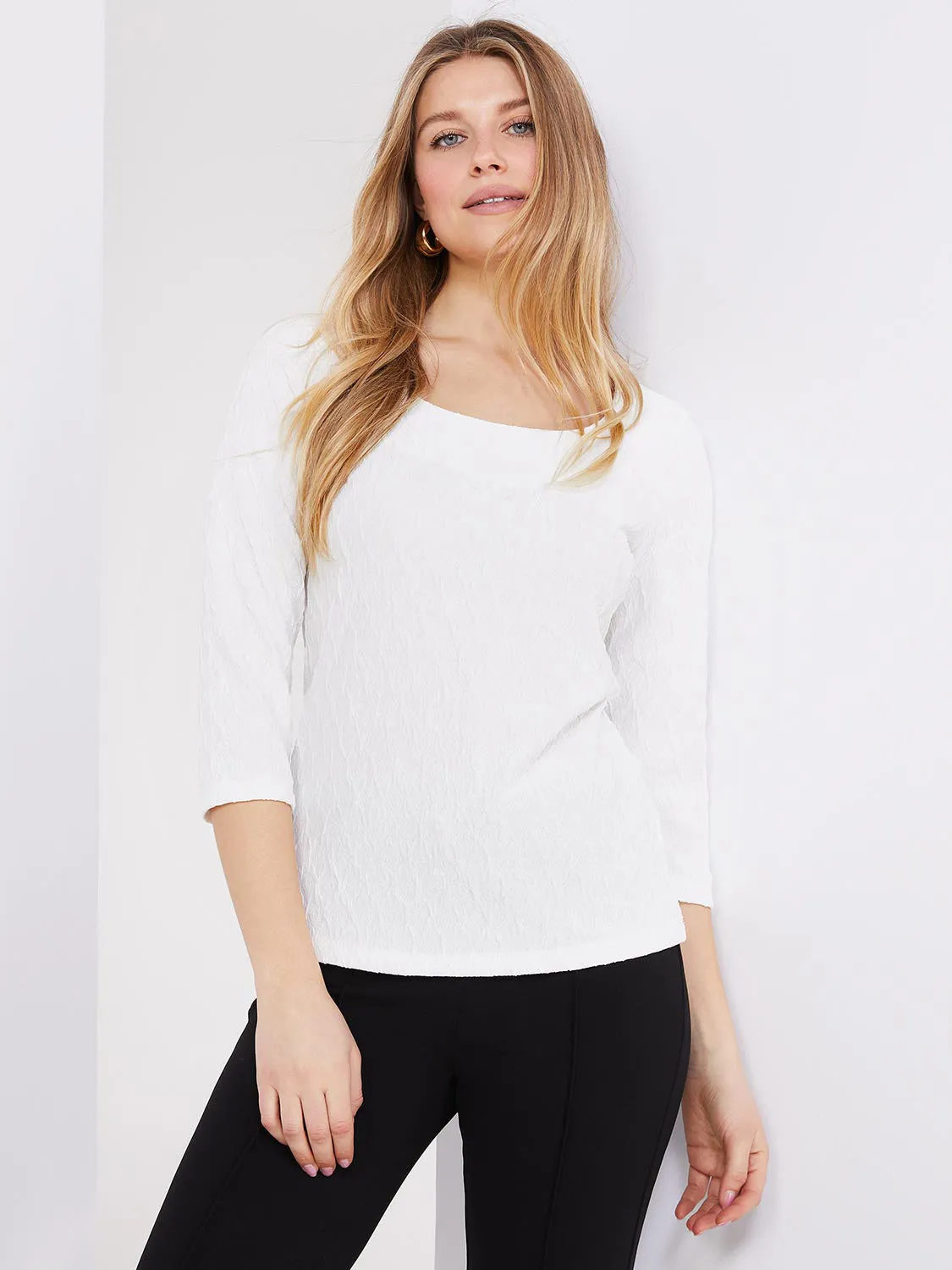 3/4 Sleeve Jacquard Print Top sold by Suzy Shier product image thumbnail 2