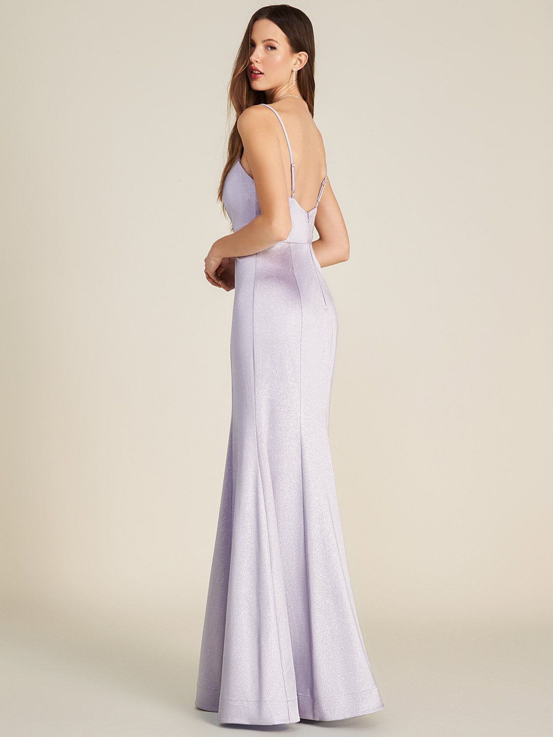 Sparkle Crossover Neck Gown sold by Suzy Shier product image thumbnail 4