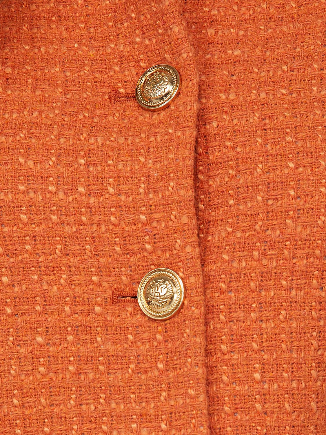 Cropped Boucle Blazer With Gold Buttons sold by Suzy Shier product image thumbnail 6
