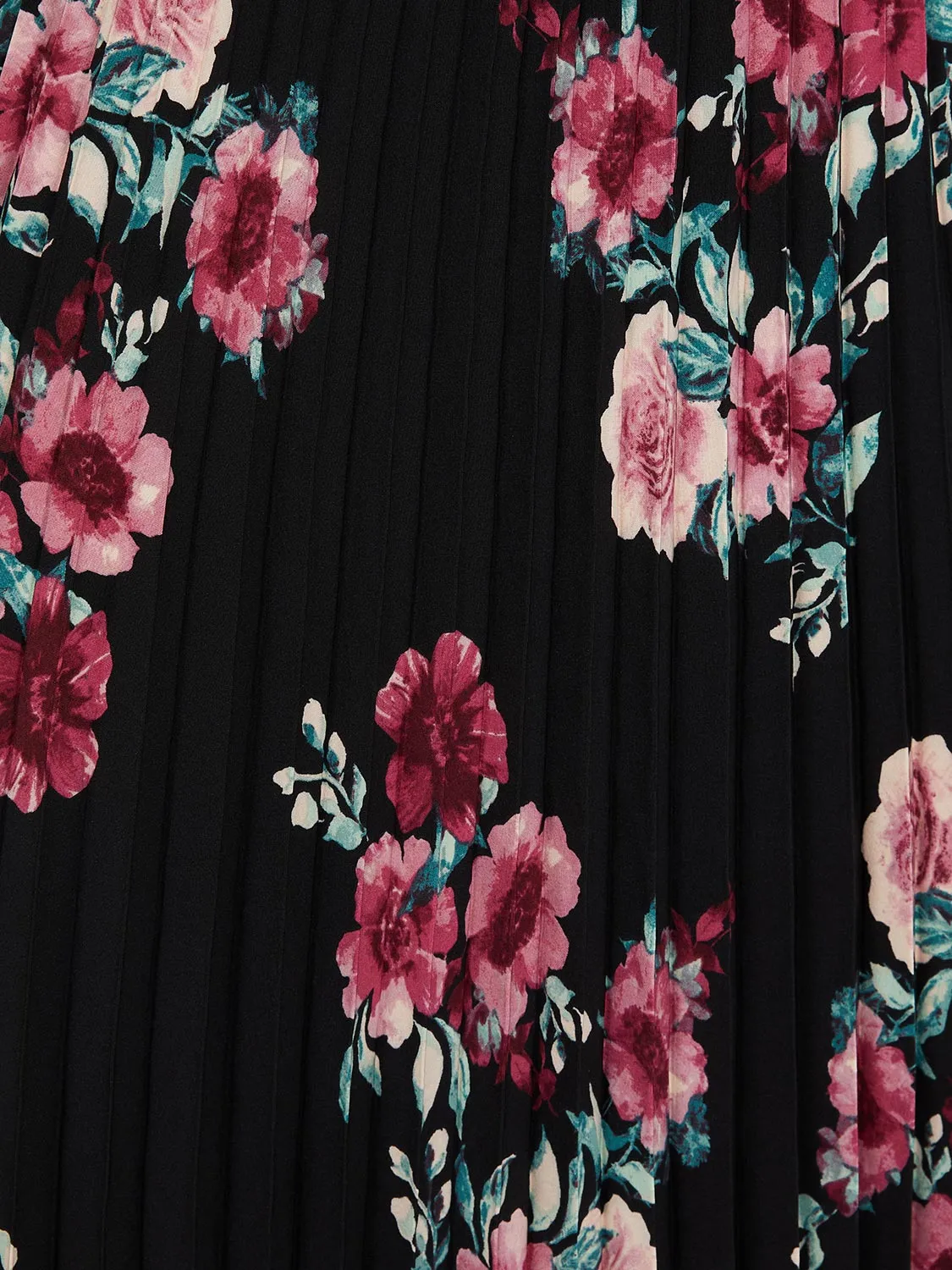 Mock Neck Midi Dress With Floral Print Pleated Skirt sold by Suzy Shier product image thumbnail 5