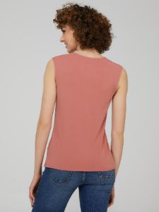 Sleeveless V-Neck Top With Smocked Detail sold by Suzy Shier