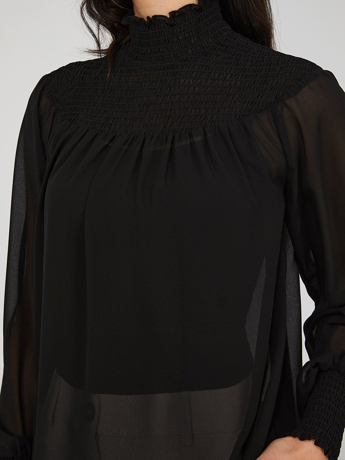 Smocked Mock Neck Blouse sold by Suzy Shier product image thumbnail 6