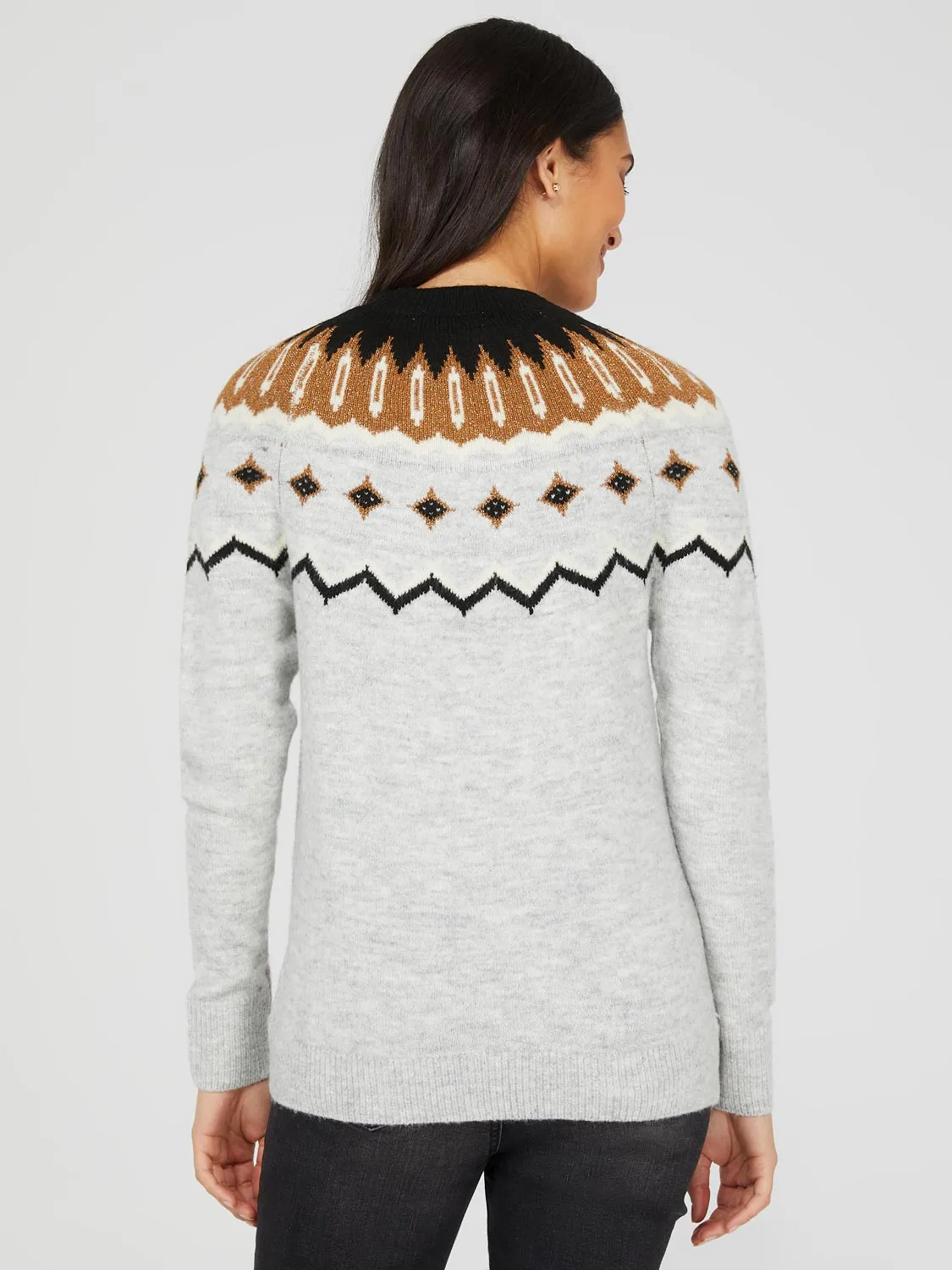 Fair Isle Pattern Crew Neck Sweater sold by Suzy Shier product image thumbnail 5